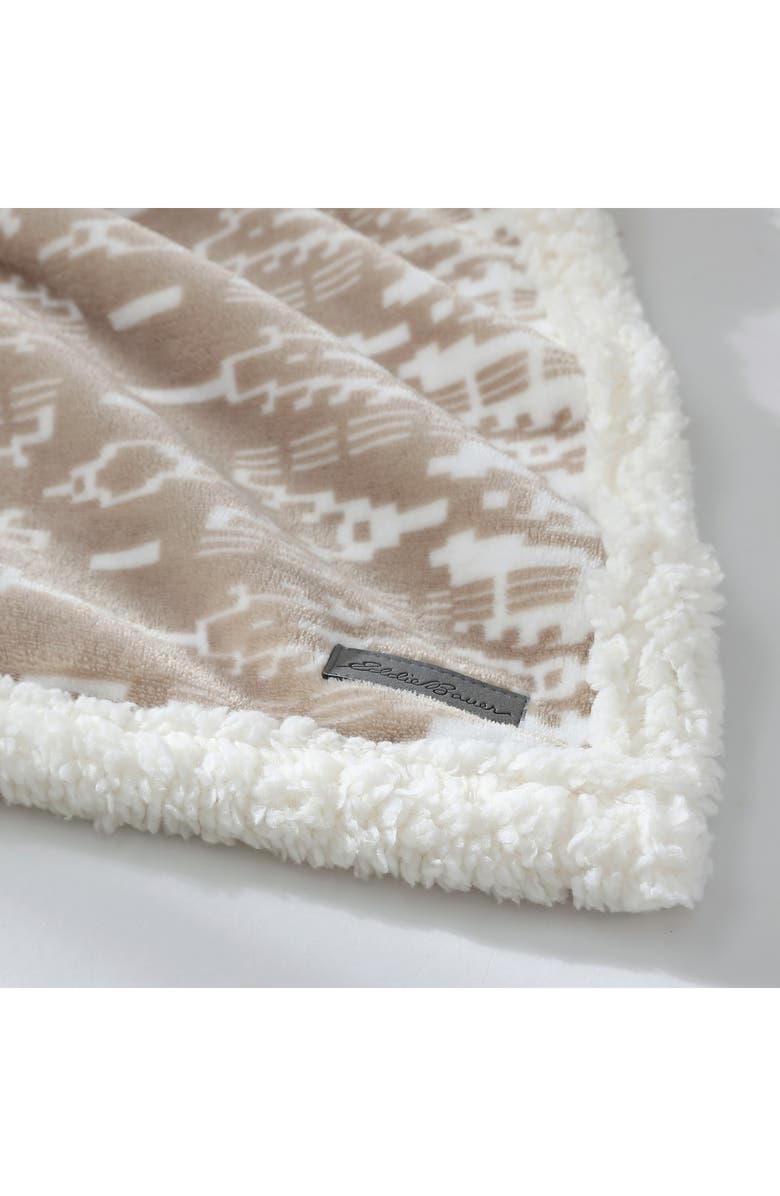 Eddie Bauer San Juan Faux Shearling Throw Blanket, Alternate, color, Dark Beige