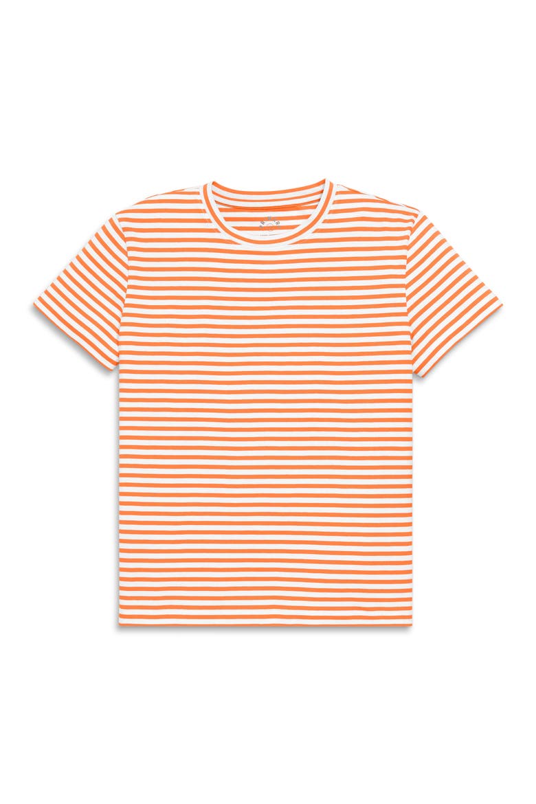 Adult Easy Crewneck Stripe Tee, Alternate, color, Cantaloupe White Stripes