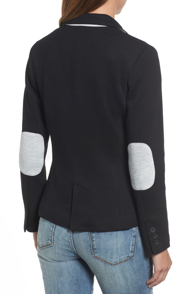 Olivia Moon Elbow Patch Knit Blazer, Alternate, color,