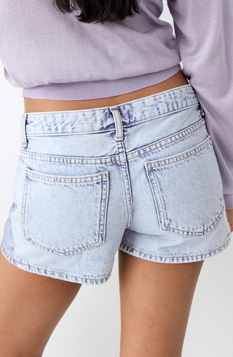 MANGO TEEN Low Rise Two-Tone Denim Shorts, Alternate, color,