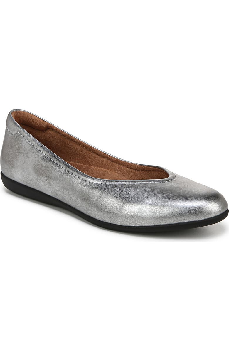 Naturalizer Vivienne Croc Embossed Faux Leather Flat, Main, color,