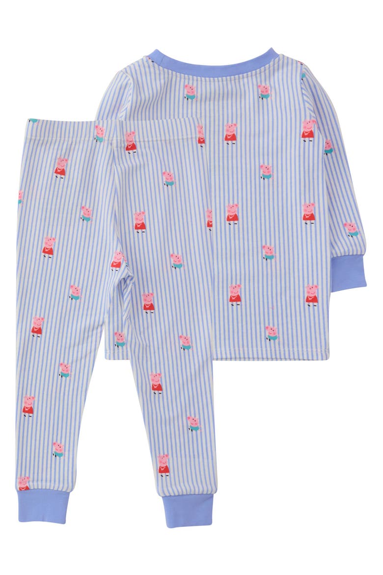 Peppa Pig & George Long Sleeve Pajama Set, Modal Blend, Alternate, color, Peri Stripe Peppa Pig & George