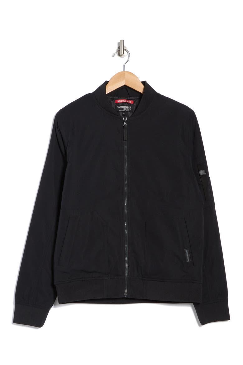 Padded Bomber Jacket, Alternate, color, BLACK