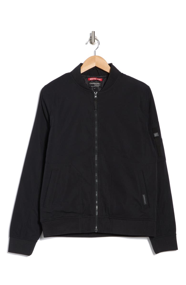 CARBON + CRAFT Padded Bomber Jacket, Alternate, color, Black