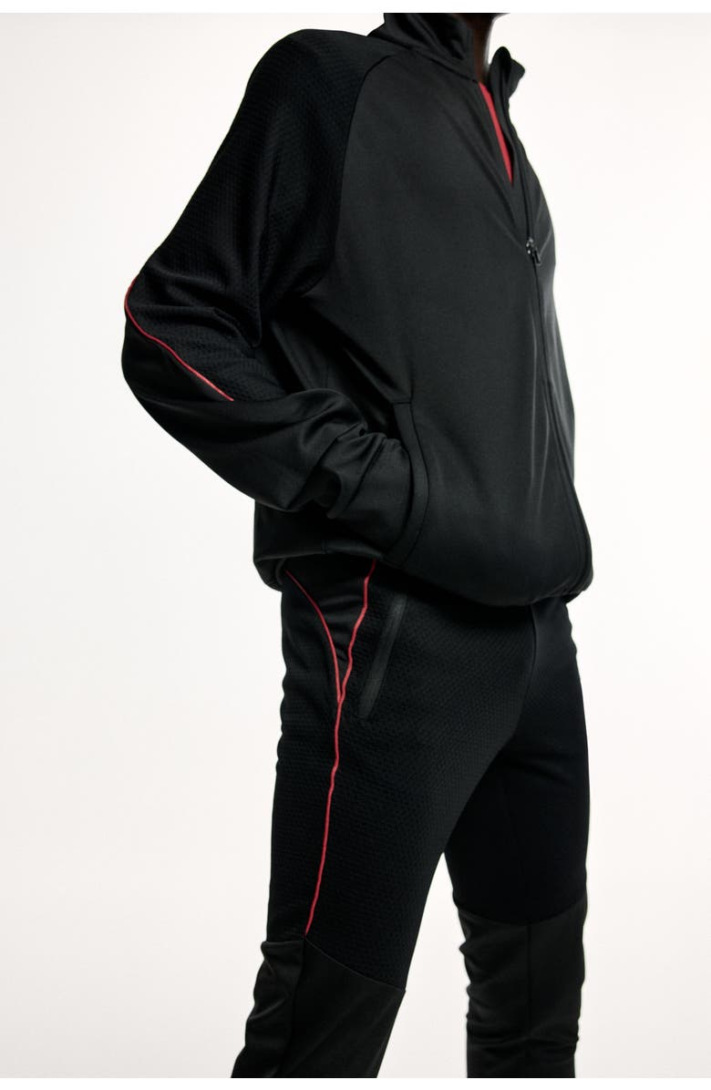H&M Regular Fit Football Pants With Drymove, Alternate, color, Black