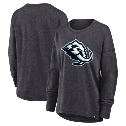 Women's Fanatics  Heather Charcoal Utah Mammoth Primary Logo Legacy Long Sleeve T-Shirt