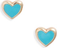 Anzie Enamel Heart Stud Earrings