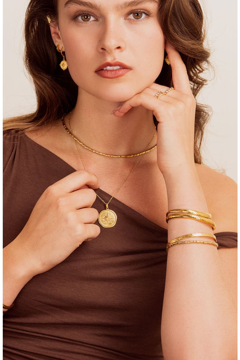Diamond True North Talisman Necklace, Alternate, color, Yellow Gold Vermeil