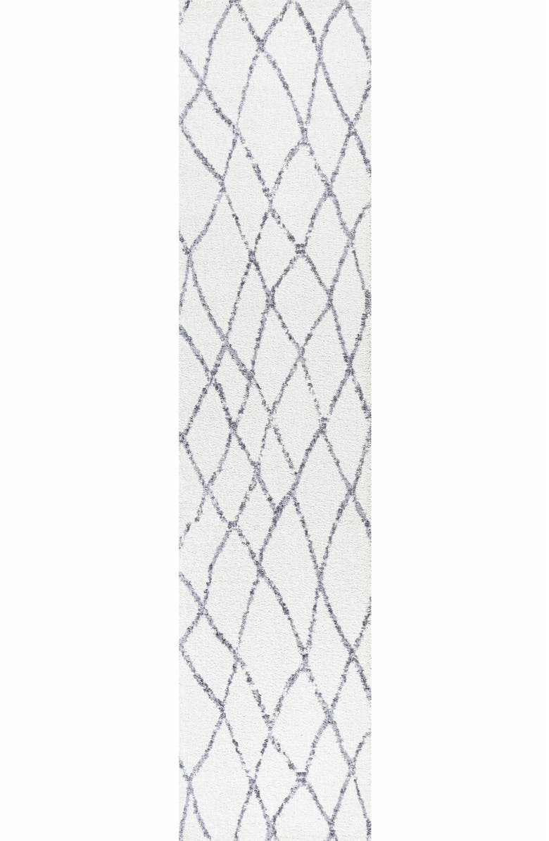 JONATHAN Y Illi Moroccan Diamond Trellis Area Rug, Alternate, color, Ivory/Gray