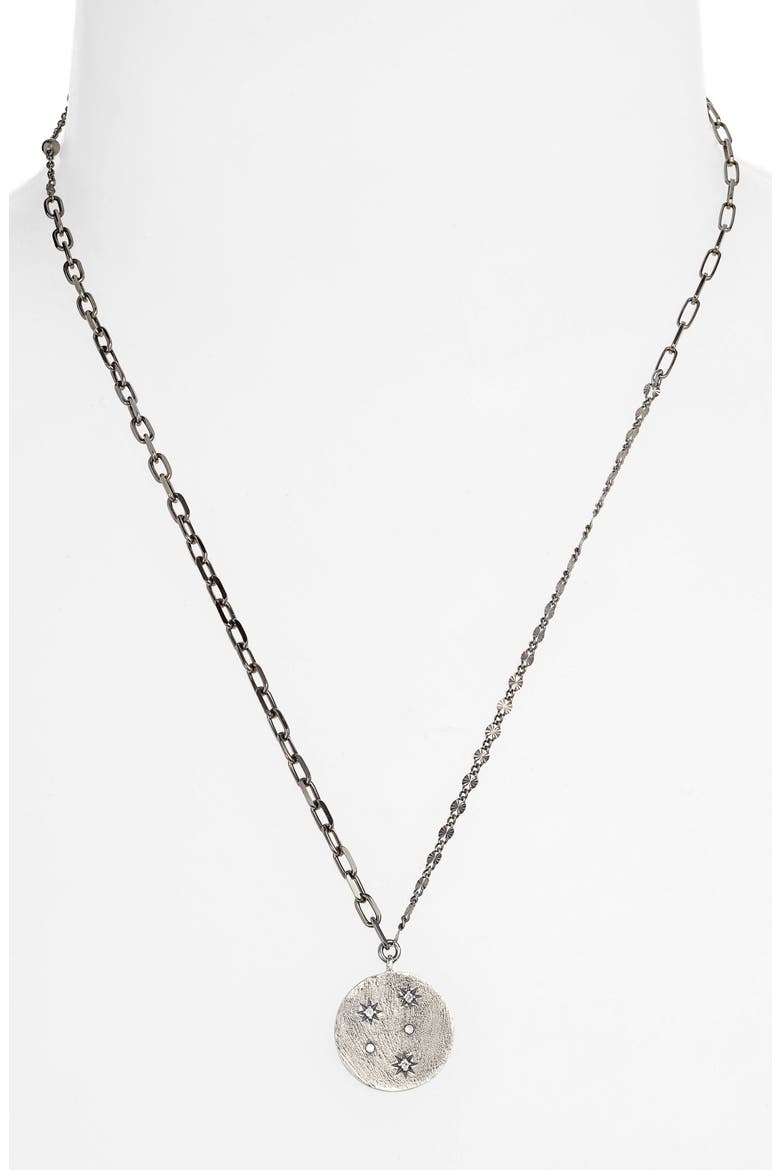 Lara Starburst Pendant Necklace, Alternate, color, BLACK