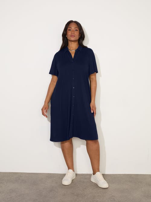 Live Unlimited Flutter Sleeve Dress In Black