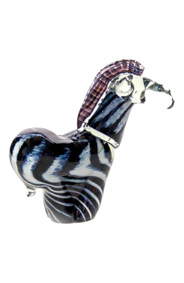 Mbare Hand Blown Glass Zebra - Medium, Main, color, Black