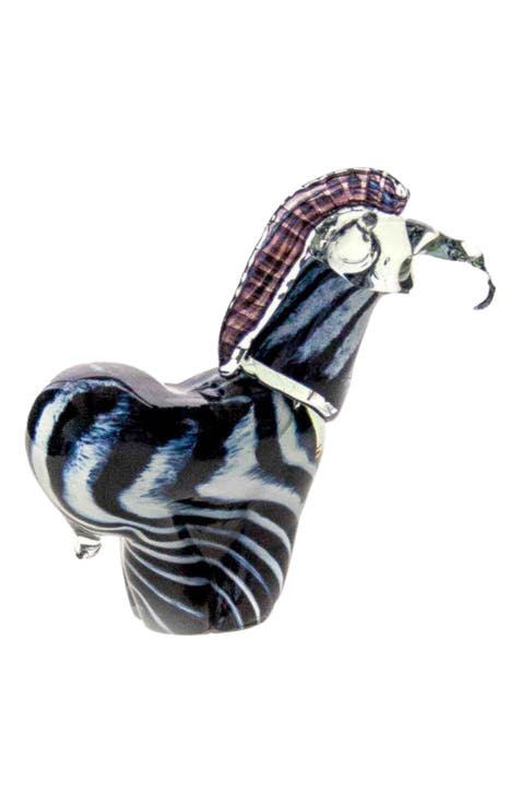 Hand Blown Glass Zebra - Medium