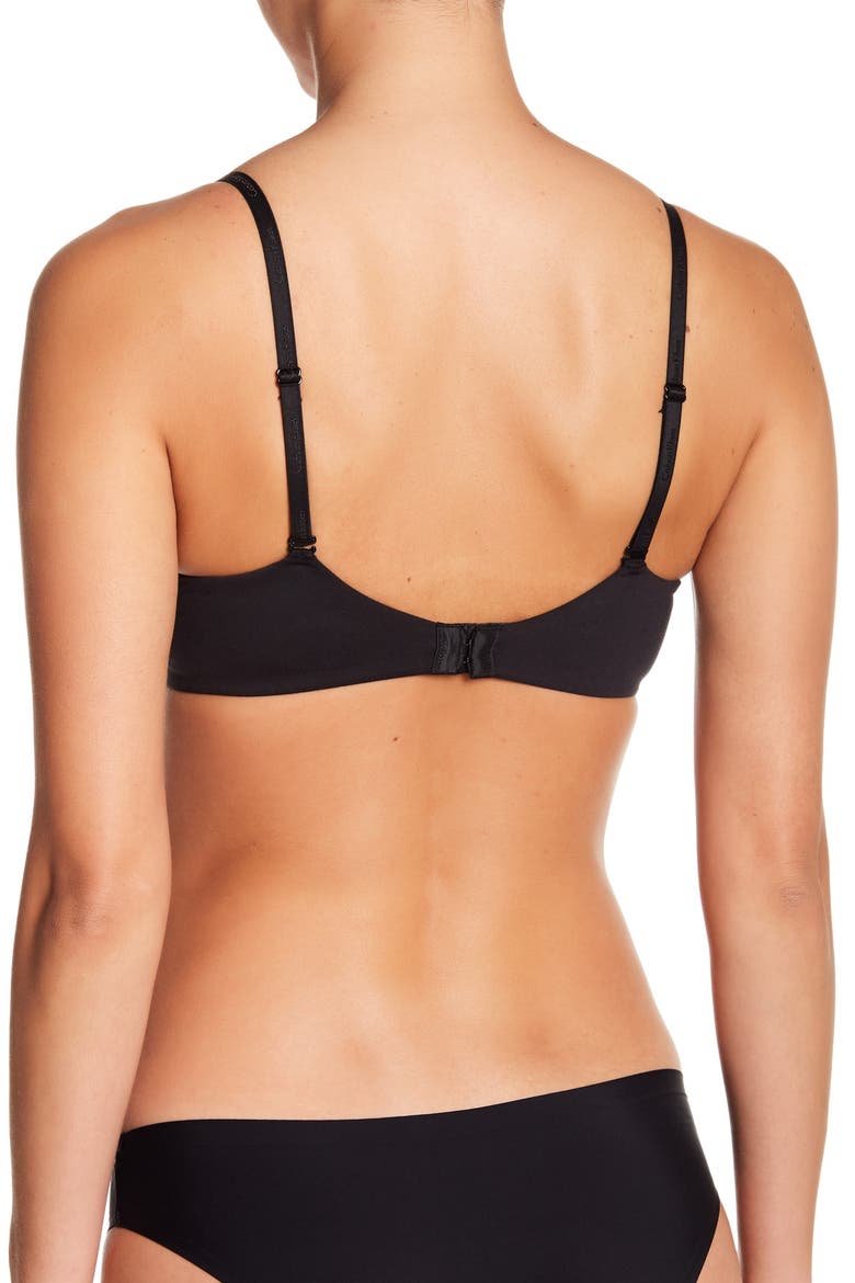 Convertible Strap Lightly Lined Demi Bra, Alternate, color, BLACK