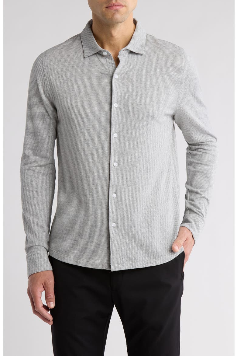 Dobston Cotton Blend Button-Up Shirt, Main, color, LIGHT GREY