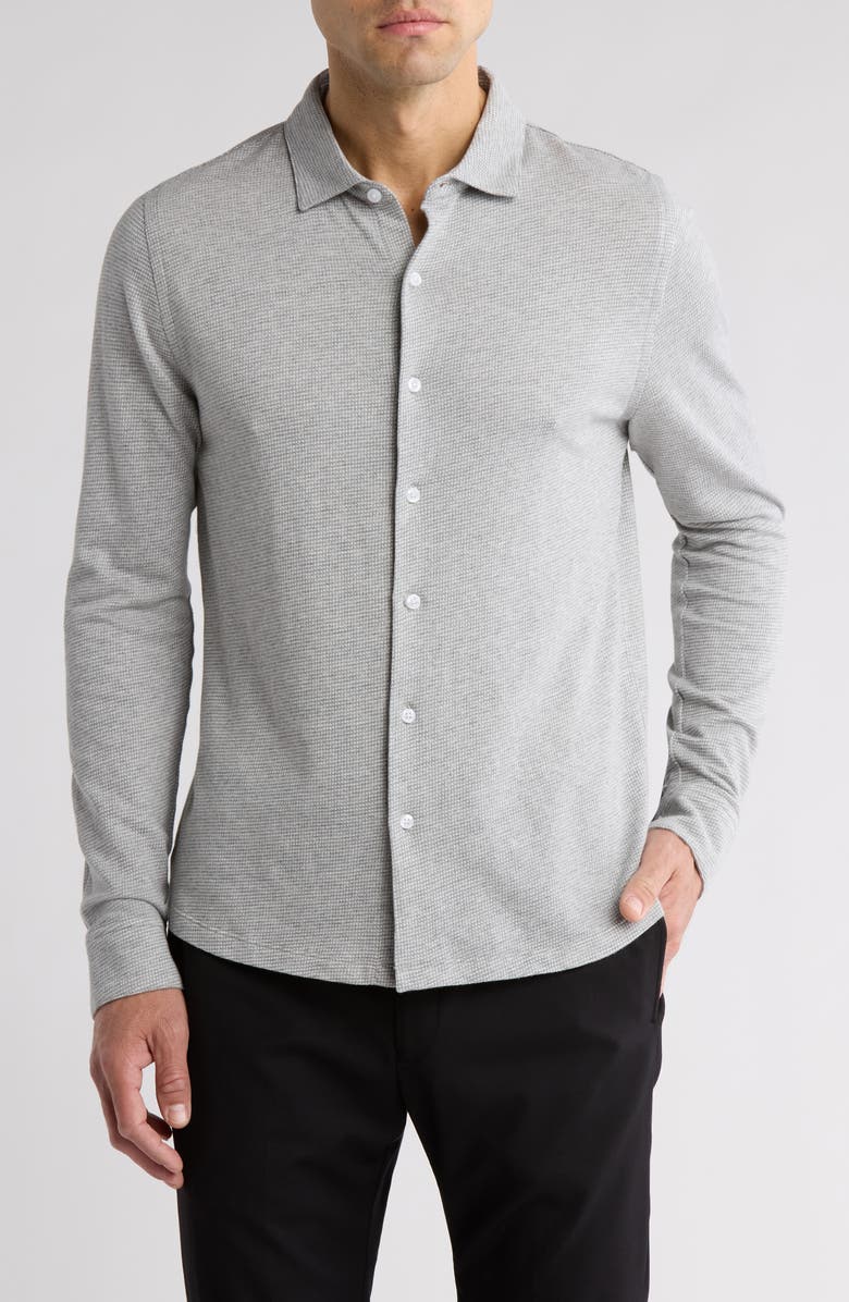 Robert Barakett Dobston Cotton Blend Button-Up Shirt, Main, color, Light Grey