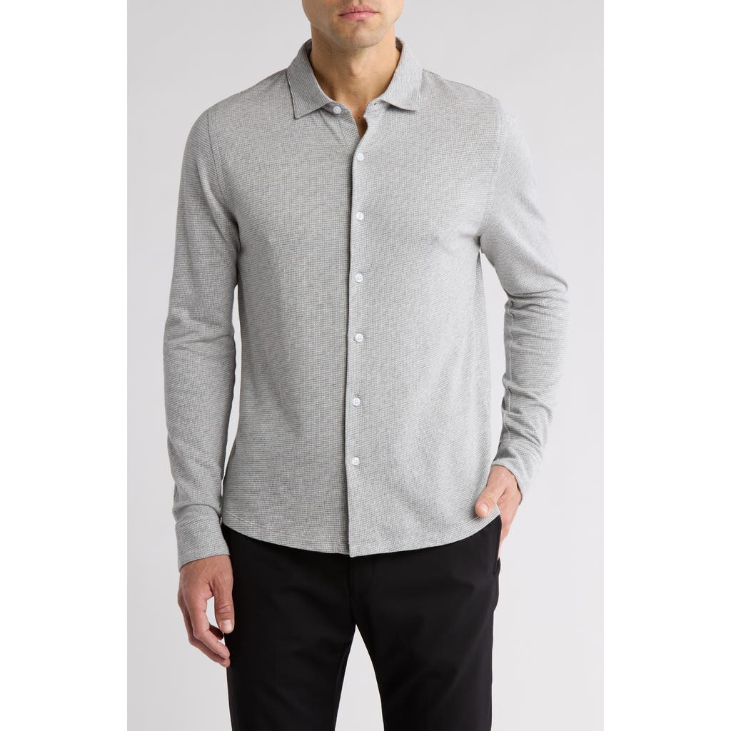 Robert Barakett Dobston Cotton Blend Button-up Shirt In Gray