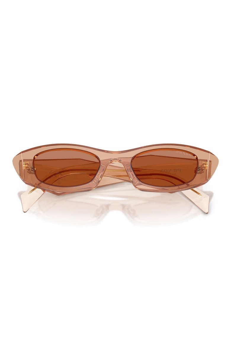 52mm Oval Sunglasses, Alternate, color, CHOCOLATE / BROWN