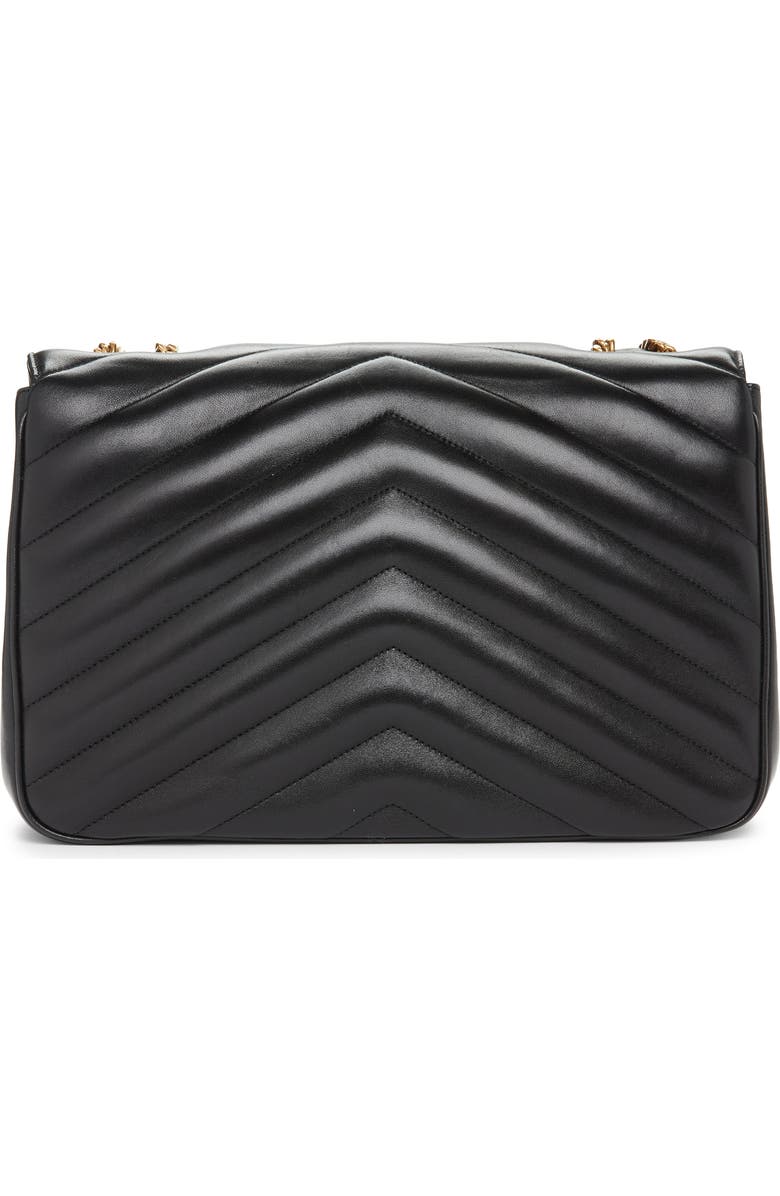 Saint Laurent Large Loulou Quilted Leather Shoulder Bag, Alternate, color, Noir