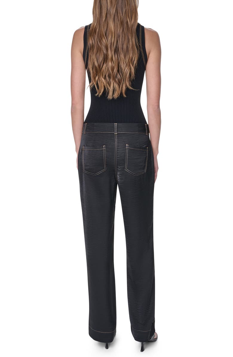 DKNY Contrast Stitch Straight Leg Pants, Alternate, color, 