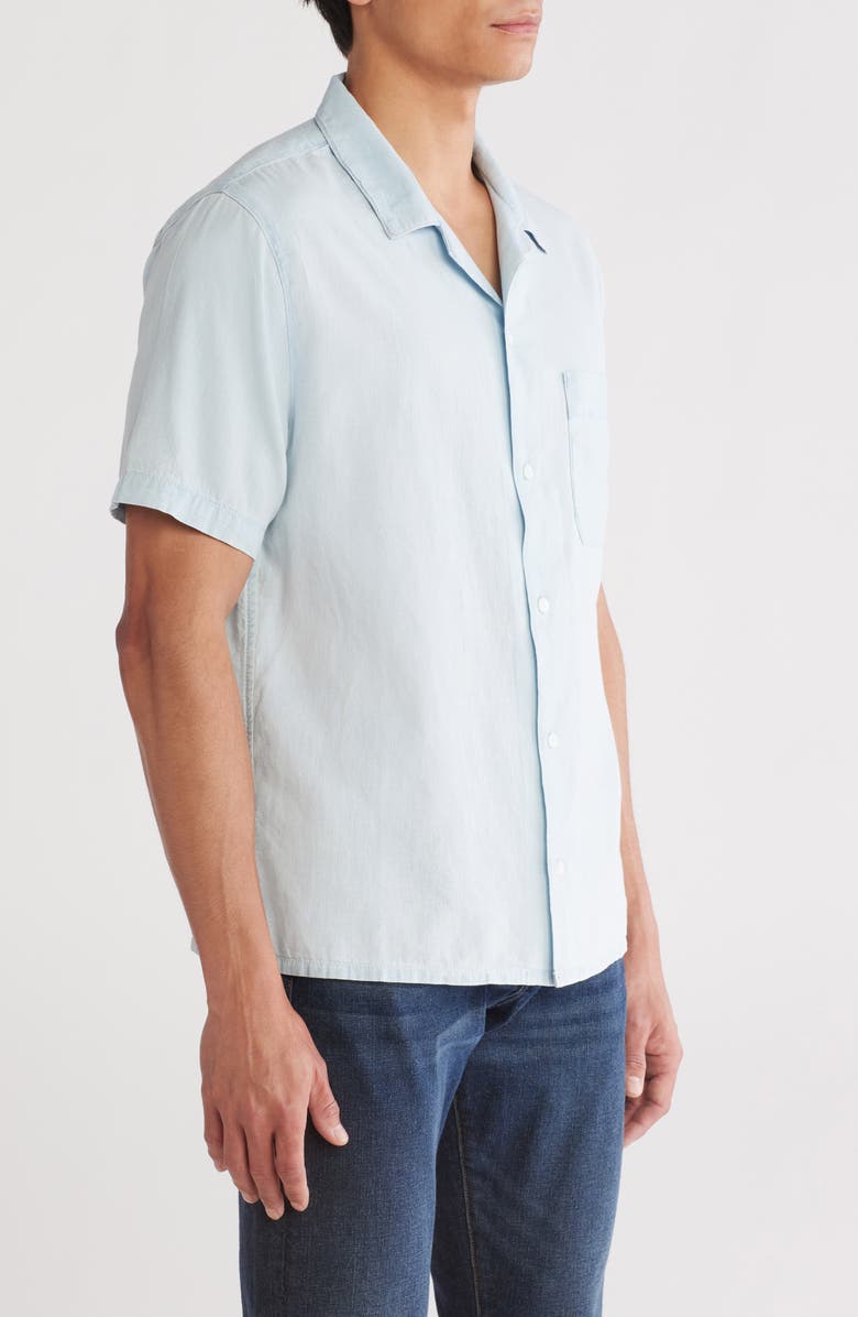 FRAME Chambray Camp Collar Shirt, Alternate, color, Herald