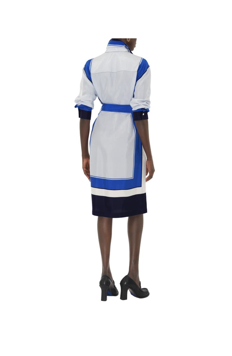 Burberry Knight Stamp Box Silk Shirt Dress, Alternate, color, Ink