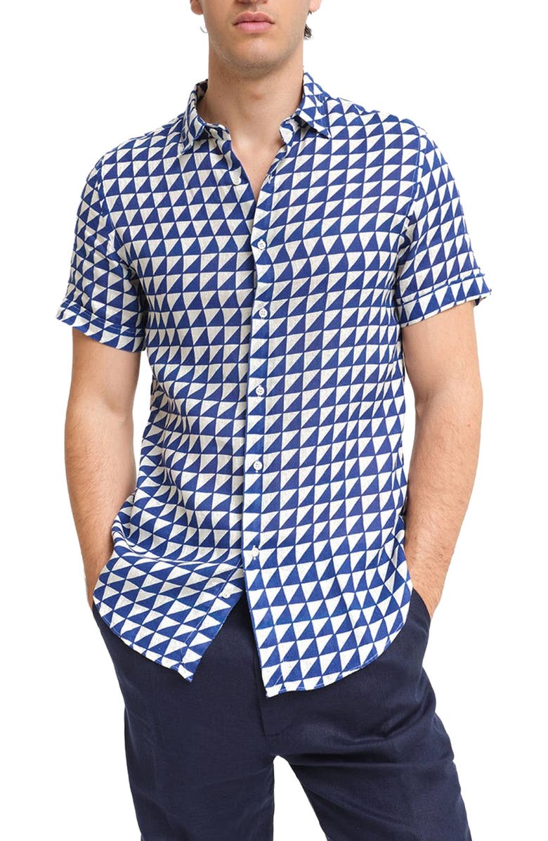 Peninsula Swimwear Tabaccara Linen Shirt, Main, color, Multicolor