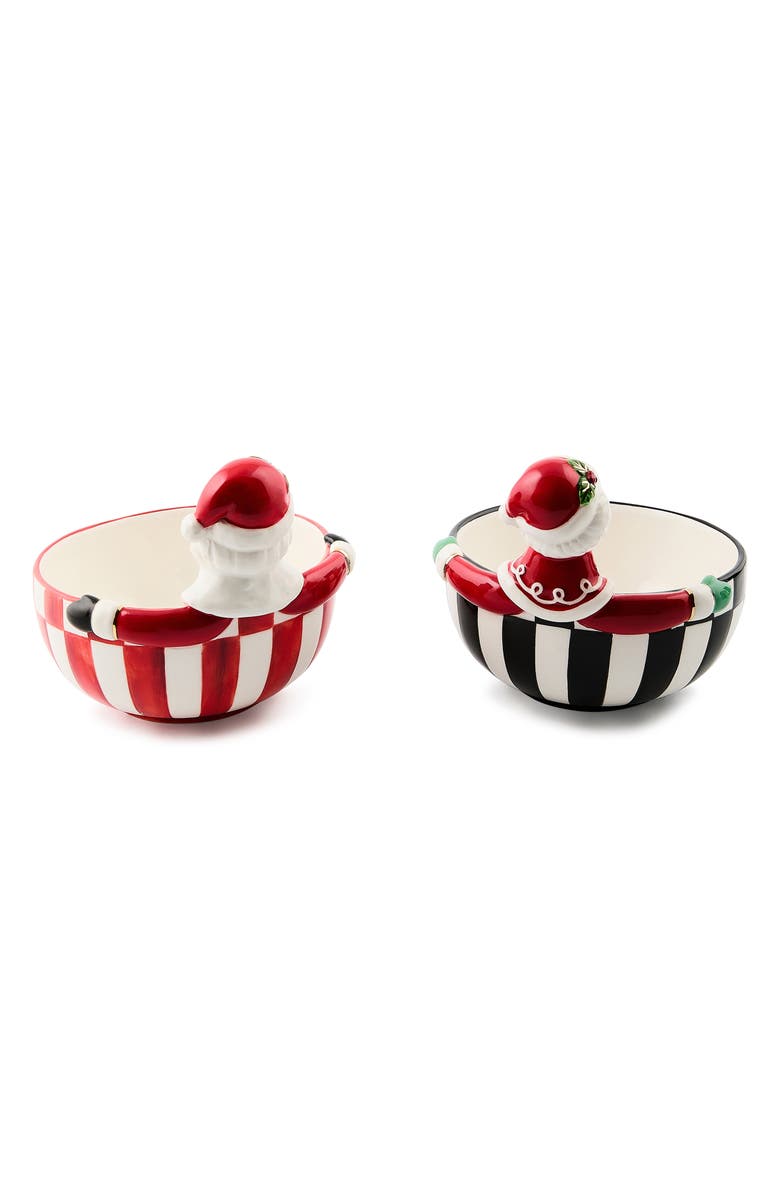 MACKENZIE CHILDS Check It Out Set of 2 Snack Bowls, Alternate, color, Red