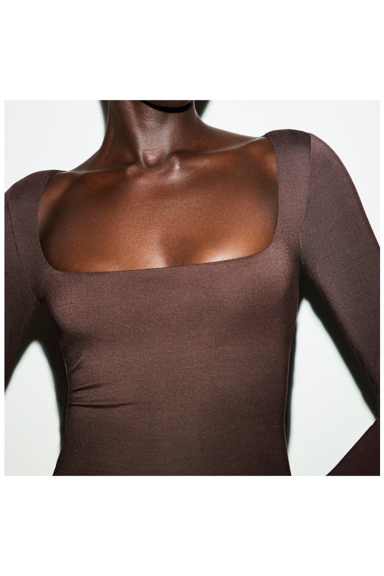 Smooth Layers Square Neck Long Sleeve Top, Alternate, color, ESPRESSO