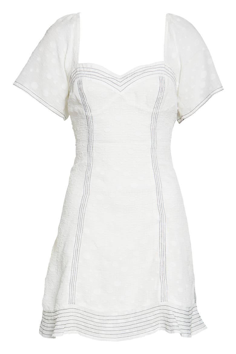 Blanche Fit & Flare Minidress, Alternate, color, MARSHMALLOW