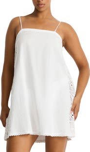 Sea Level Shore Linen Panelled Cover-Up Dress