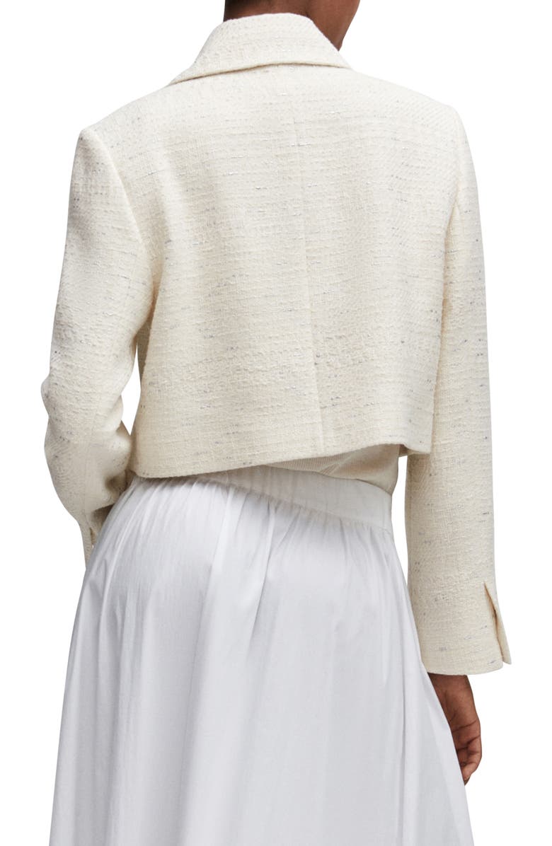 MANGO Patch Pocket Tweed Jacket, Alternate, color, Ecru