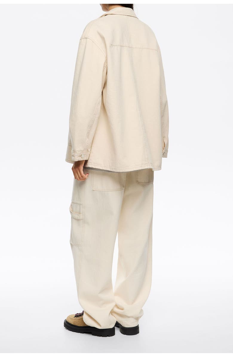 Bimba y Lola Straight Denim Jacket, Alternate, color, Ivory