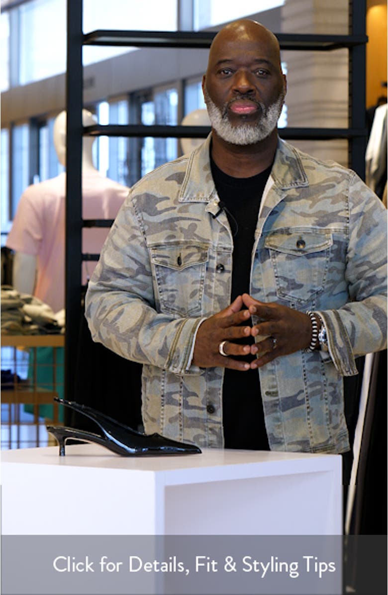 Kittie Slingback Pointed Toe Kitten Heel Pump, sales video thumbnail