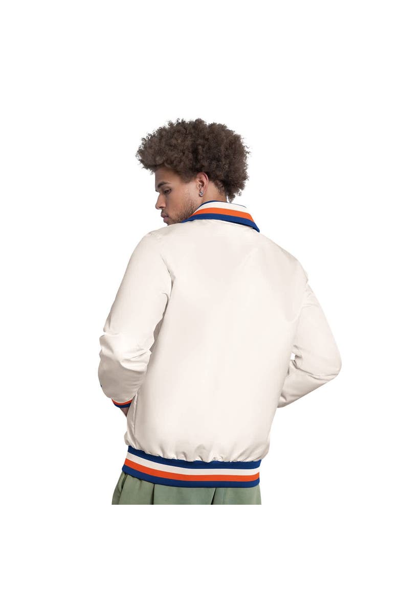 STARTER Men's Starter White New York Mets The Captain Cooperstown Logo Full-Zip Varsity Jacket, Alternate, color, White