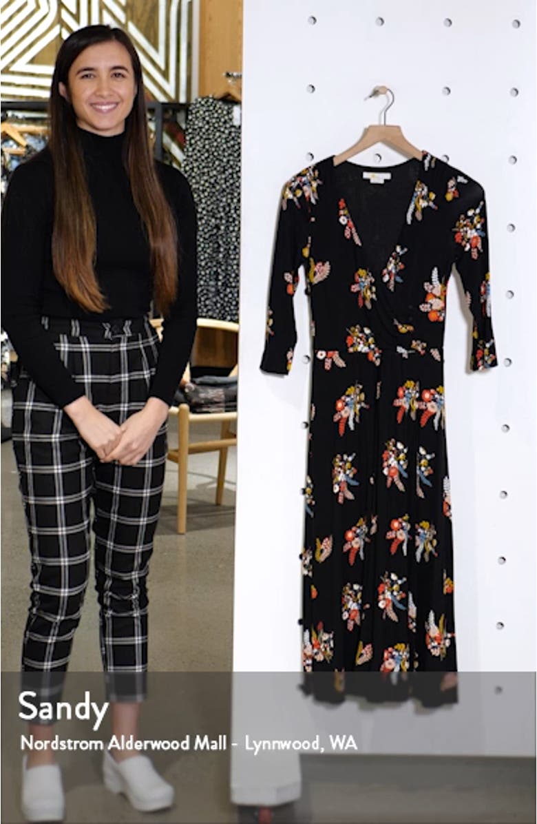 Francesca Floral Jersey Midi Wrap Dress, sales video thumbnail