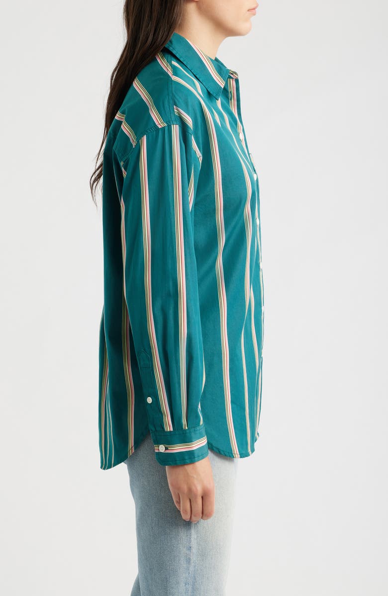 Madewell The Easy Poplin Button-Up Shirt, Alternate, color, Deep Lagoon Stripe