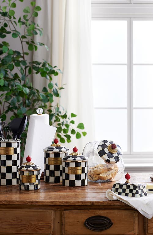 Mackenzie-childs Mackenzie Childs Courtly Check Enamel Canister
