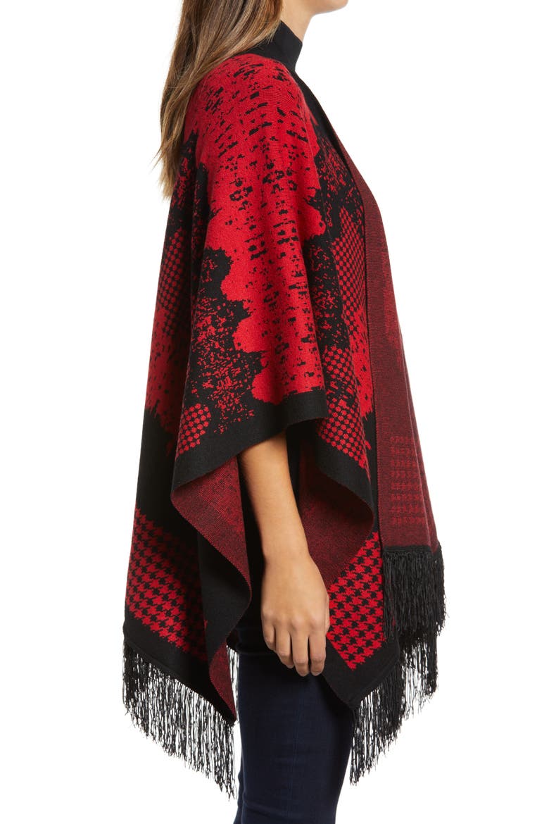 Fringe Wrap, Alternate, color, FIRECRACKER/BLACK