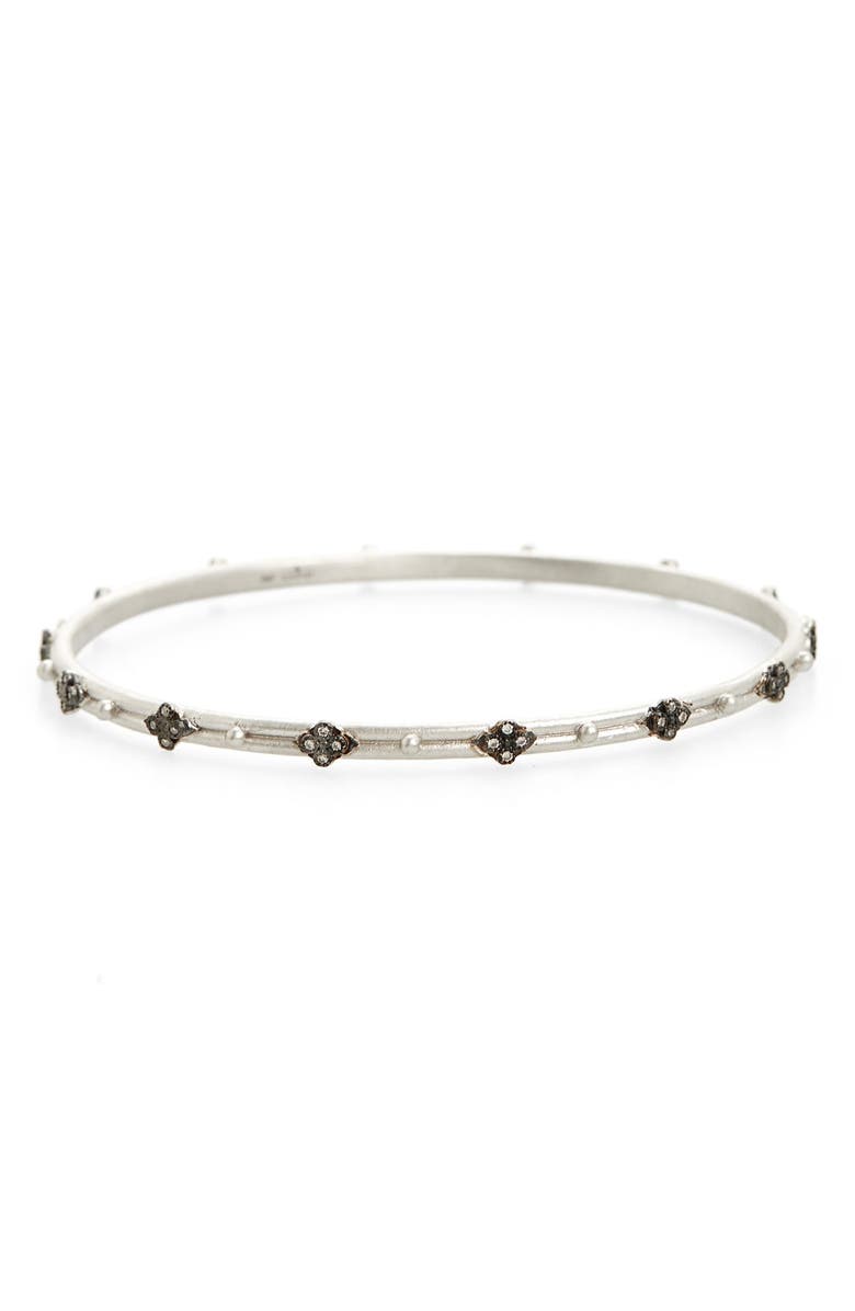 Armenta New World Crivelli Diamond Bangle, Main, color, Silver