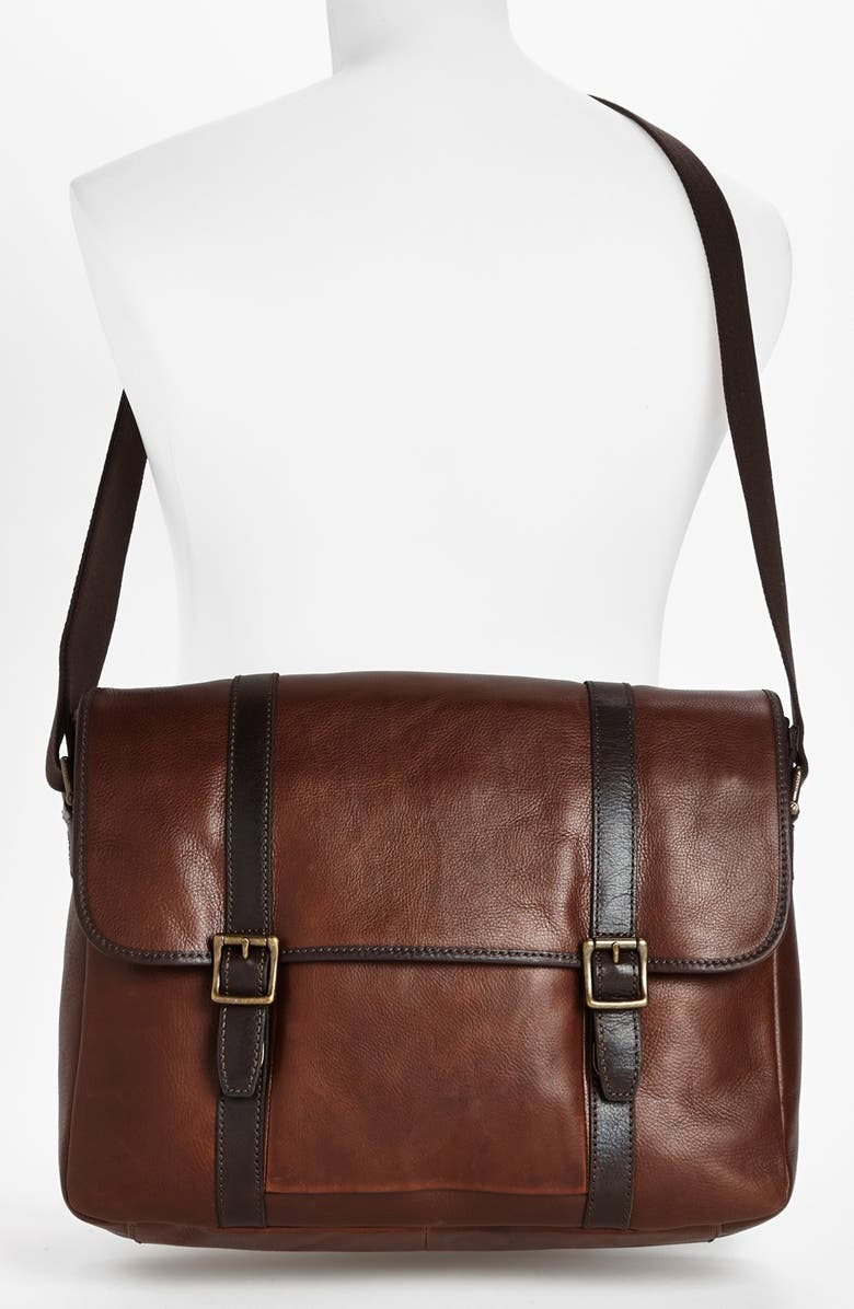 Fossil 'Estate' Leather Messenger Bag, Alternate, color,