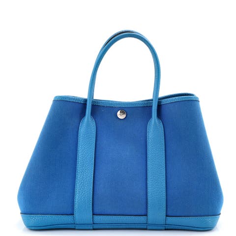 Garden Party Tote Toile and Leather 30