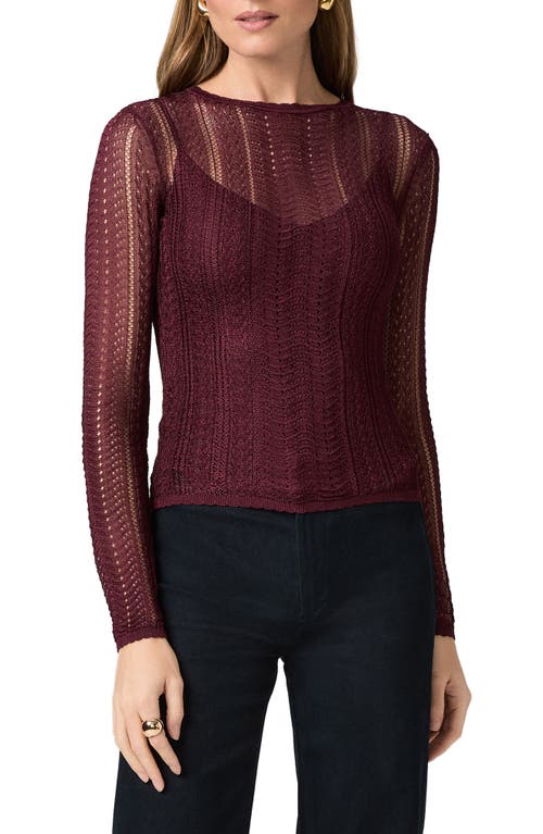 Paige Petra Pointelle Sweater In Burgundy