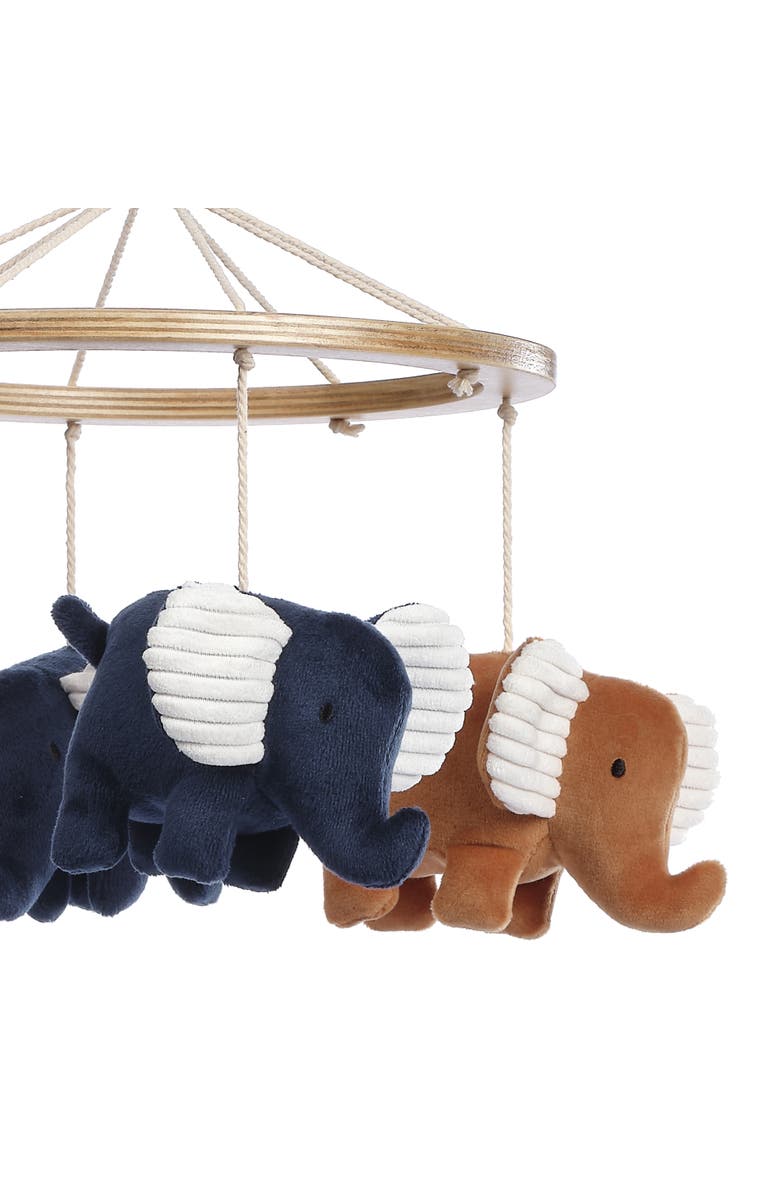 Lambs & Ivy Playful Elephant Musical Baby Crib Mobile Soother Toy, Alternate, color, Blue