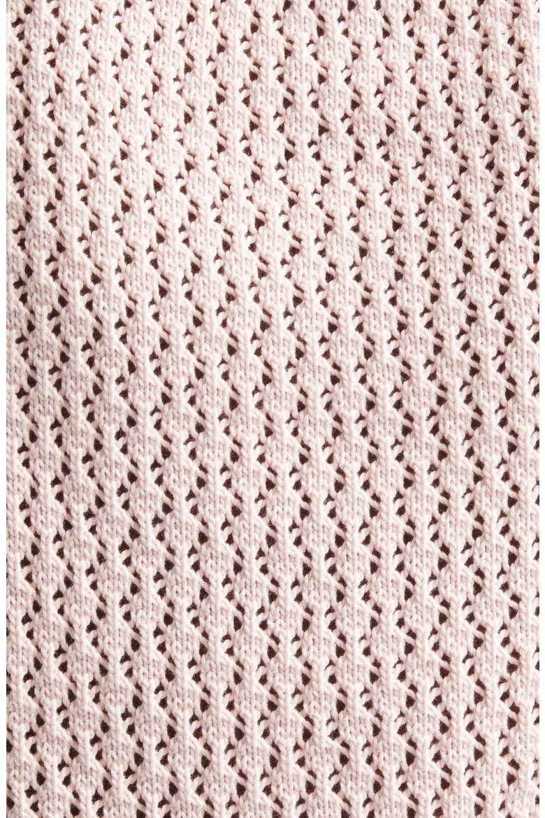 Hector Icon Cotton Pointelle Stitch Crop Sweater, Alternate, color, LIGHT PINK