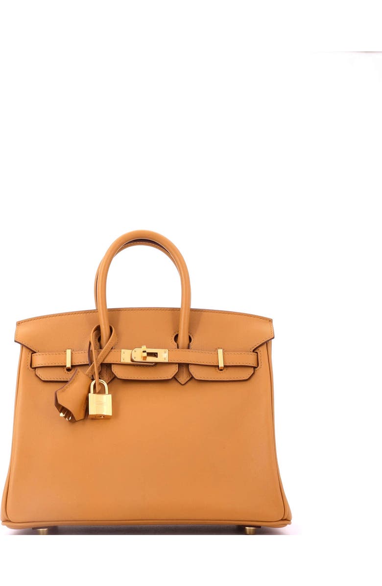 Pre-Owned Hermes Birkin Handbag Brown Swift with Gold Hardware 25, Main, color, Sesame