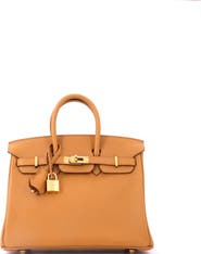 Pre-Owned Hermes Birkin Handbag Brown Swift with Gold Hardware 25