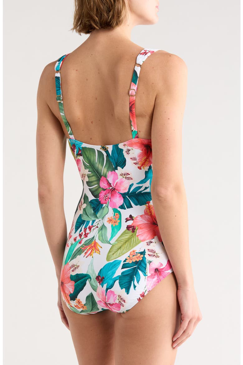 Mio Surplice One-Piece Swimsuit, Alternate, color, MULTI WHITE