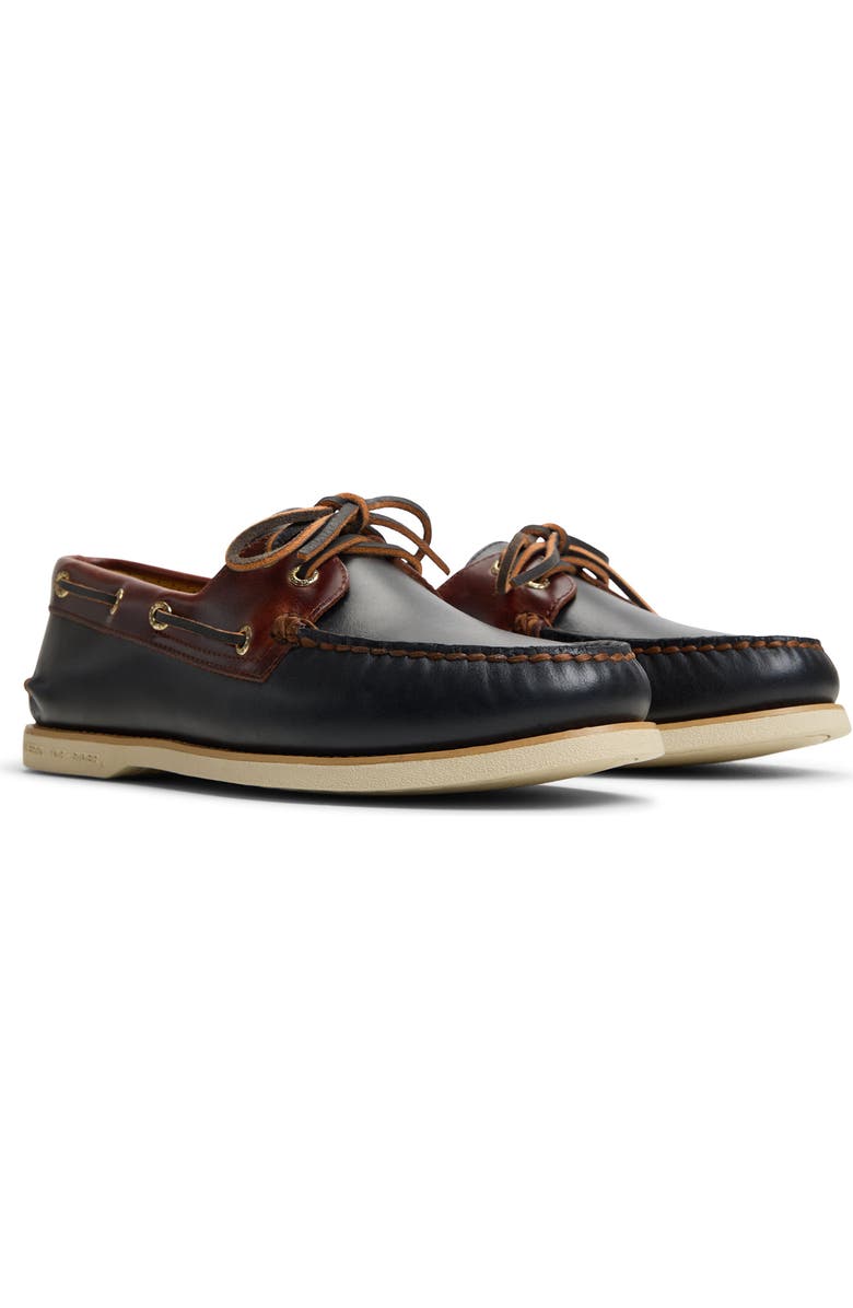 Sperry Gold Cup Authentic Original Boat Shoe, Main, color, Black/Brown Leather Smooth