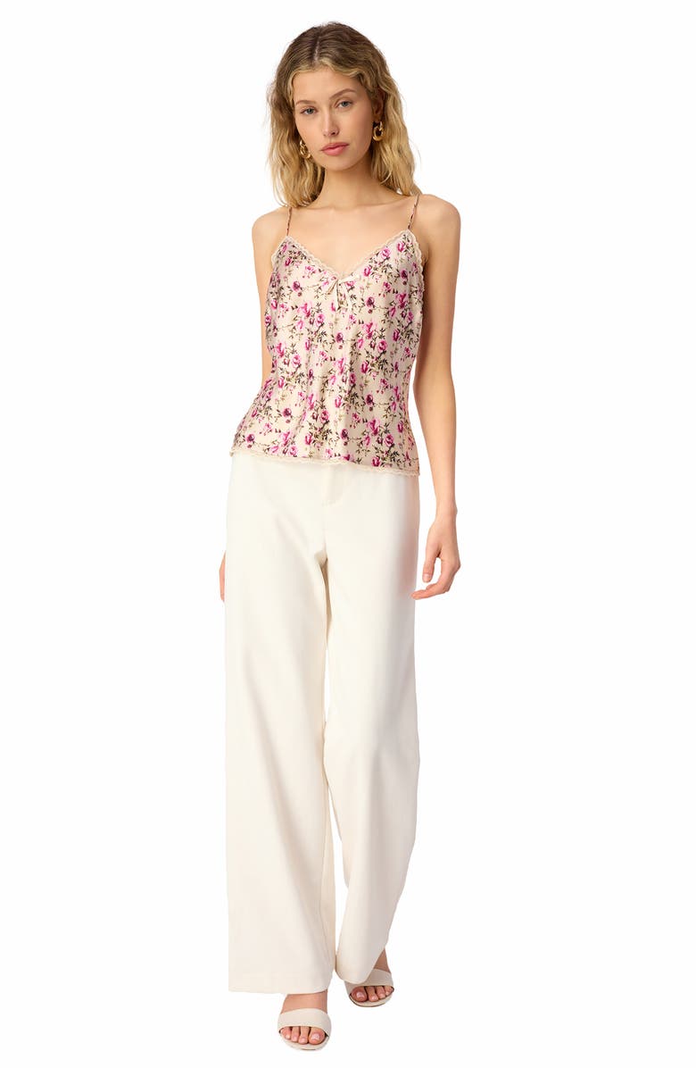 CAMI NYC Judy Lace Trim Camisole, Alternate, color, Camellia Ditsy